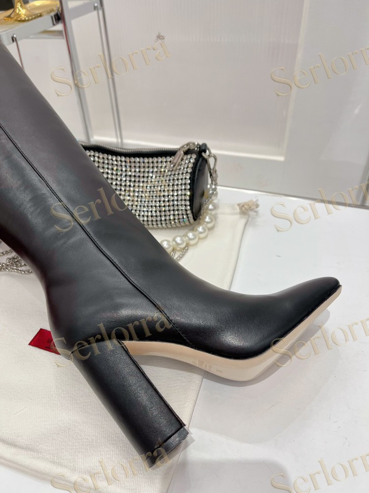 VALENTINO GARAVANI VLOGO BLOCK HEEL KNEE-HIGH BOOTS