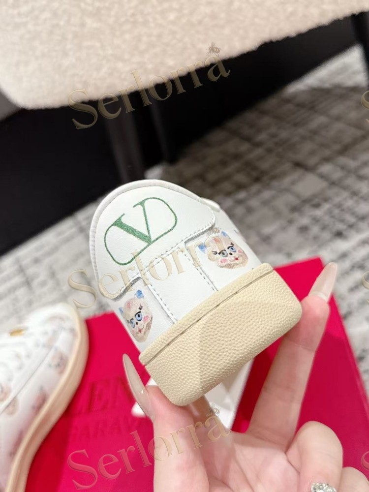 VALENTINO GARAVANI VLOGO PRINT LEATHER LOW-TOP SNEAKERS