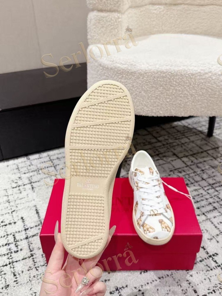 VALENTINO GARAVANI VLOGO PRINT LEATHER LOW-TOP SNEAKERS