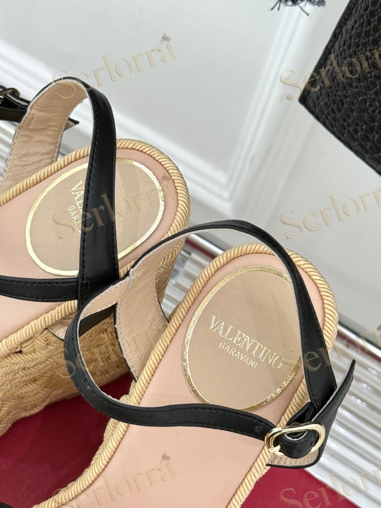 VALENTINO GARAVANI VLOGO WEDGE ESPADRILLE SANDALS