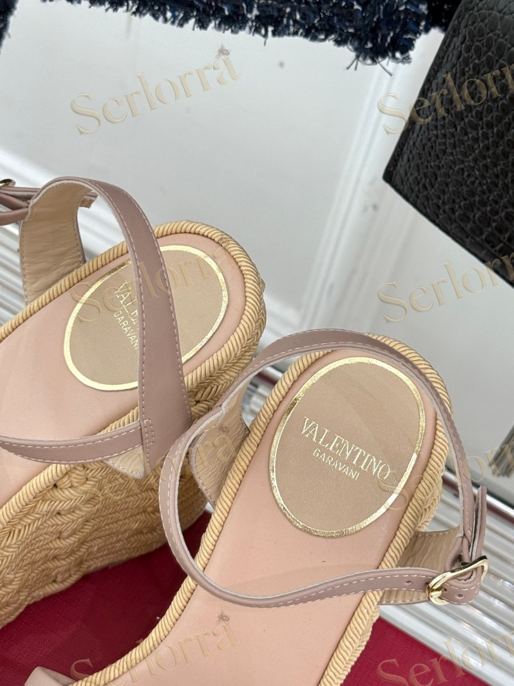 VALENTINO GARAVANI VLOGO WEDGE ESPADRILLE SANDALS