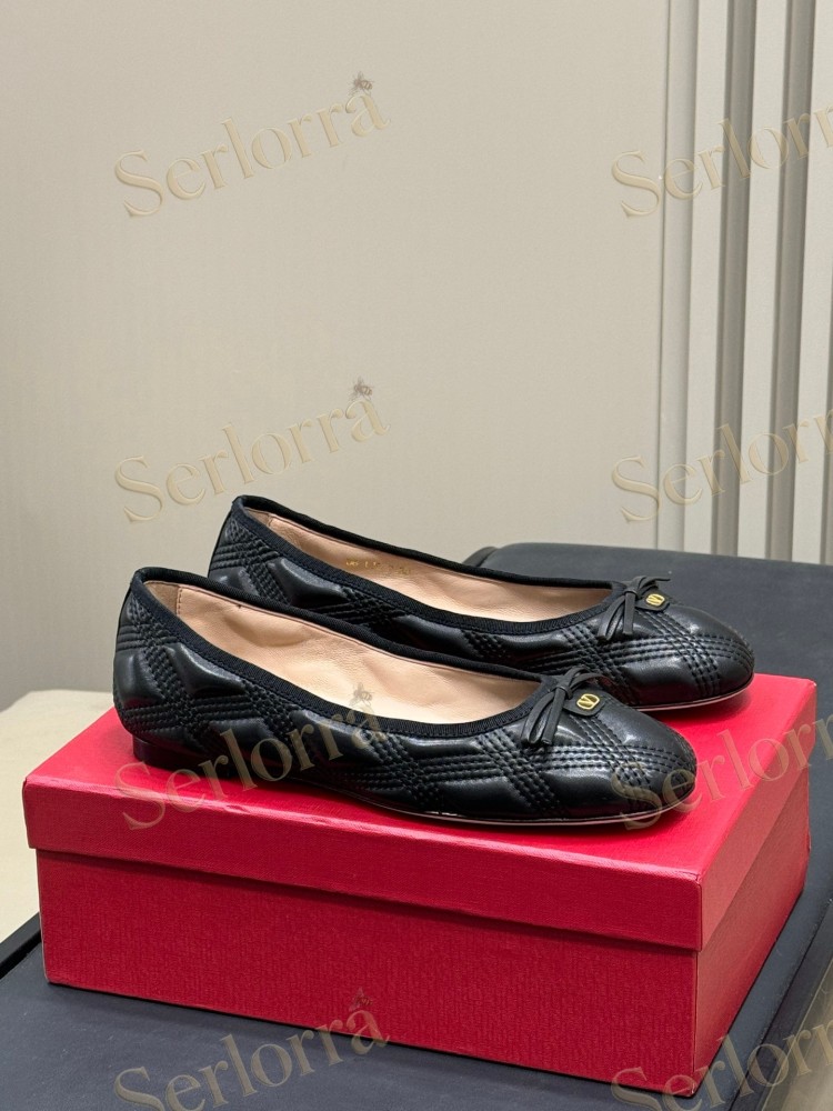 VALENTINO GARAVANI VLOGO QUILTED BALLERINA FLATS