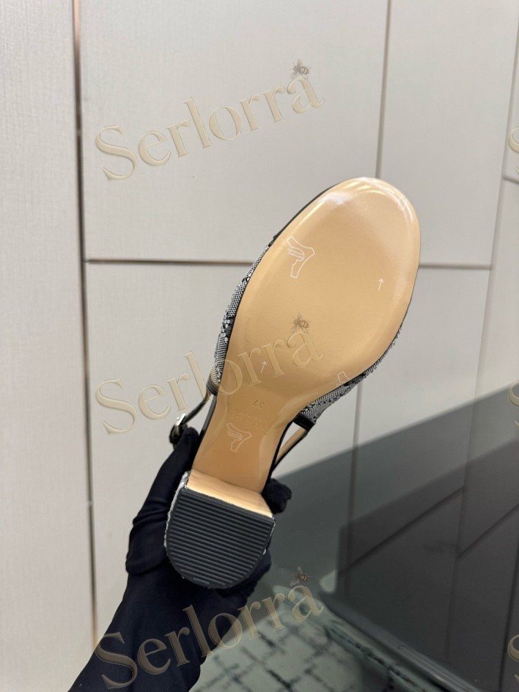 GUCCI DOUBLE G BOW CRYSTAL CANVAS PATENT LEATHER SLINGBACK PUMPS
