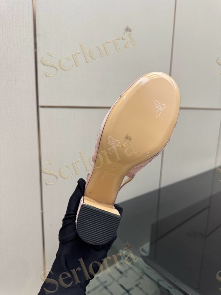 GUCCI DOUBLE G BOW CRYSTAL CANVAS PATENT LEATHER SLINGBACK PUMPS