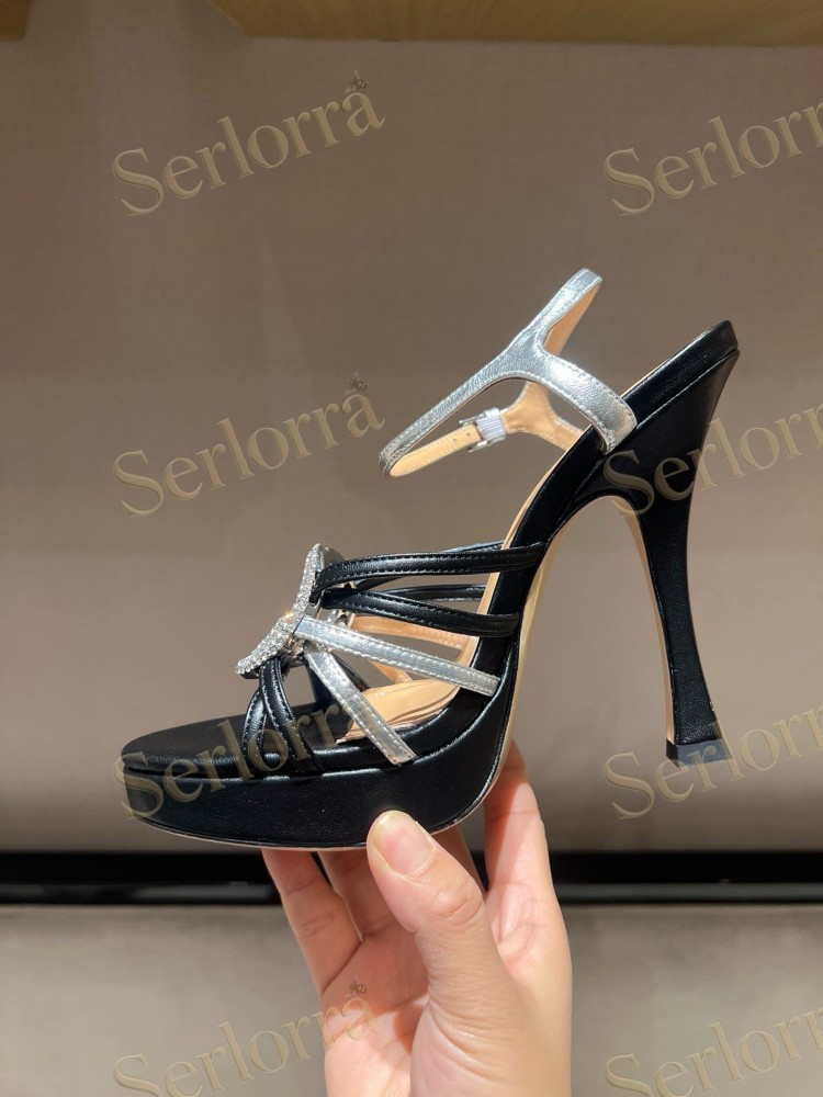 GUCCI CRYSTAL INTERLOCKING G STRAPPY ANKLE STRAP SANDALS