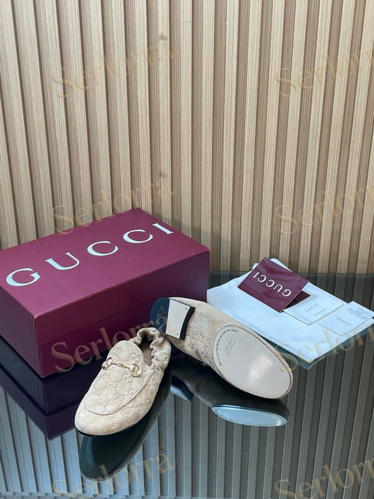 GUCCI GG JACQUARD SUEDE HORSEBIT LOAFERS