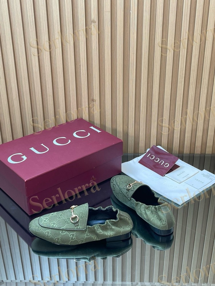 GUCCI GG JACQUARD SUEDE HORSEBIT LOAFERS