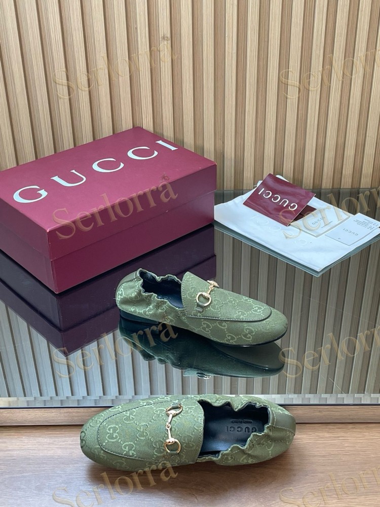 GUCCI GG JACQUARD SUEDE HORSEBIT LOAFERS