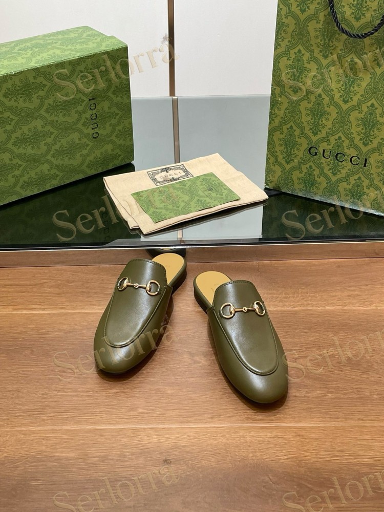 GUCCI HORSEBIT LEATHER MULE SLIPPERS