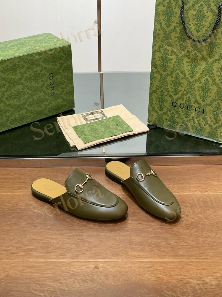 GUCCI HORSEBIT LEATHER MULE SLIPPERS
