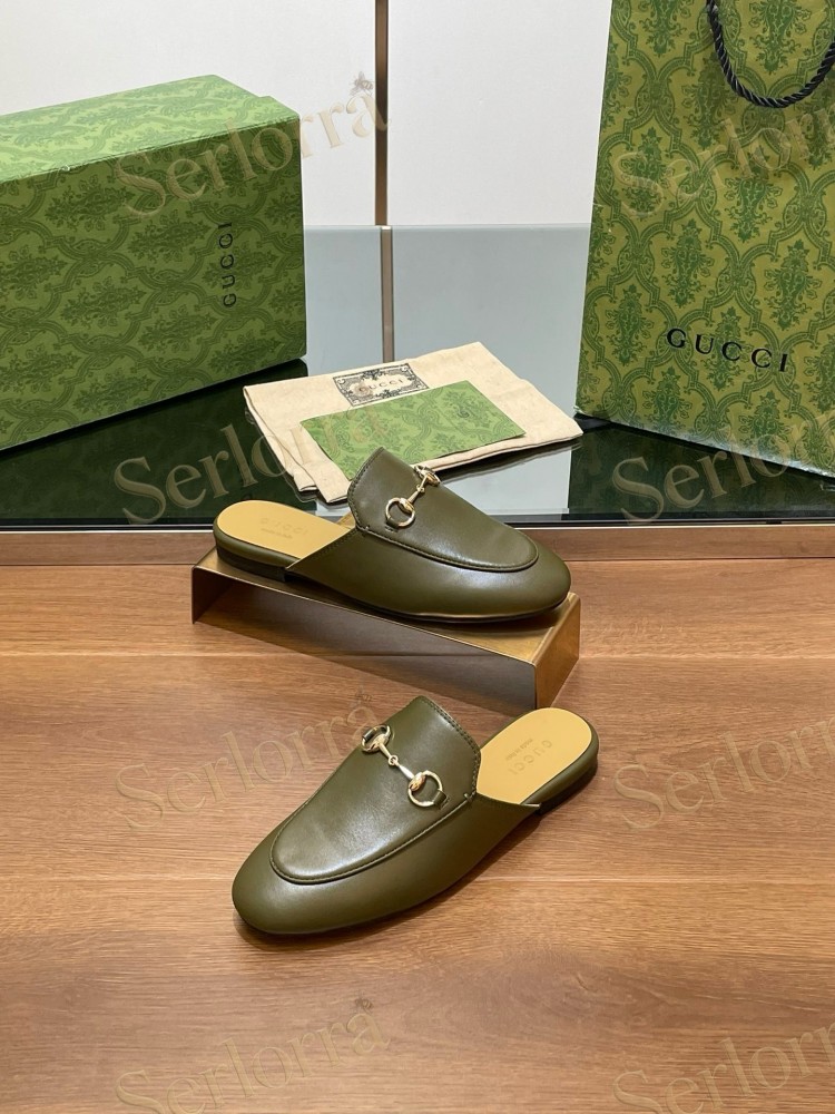 GUCCI HORSEBIT LEATHER MULE SLIPPERS
