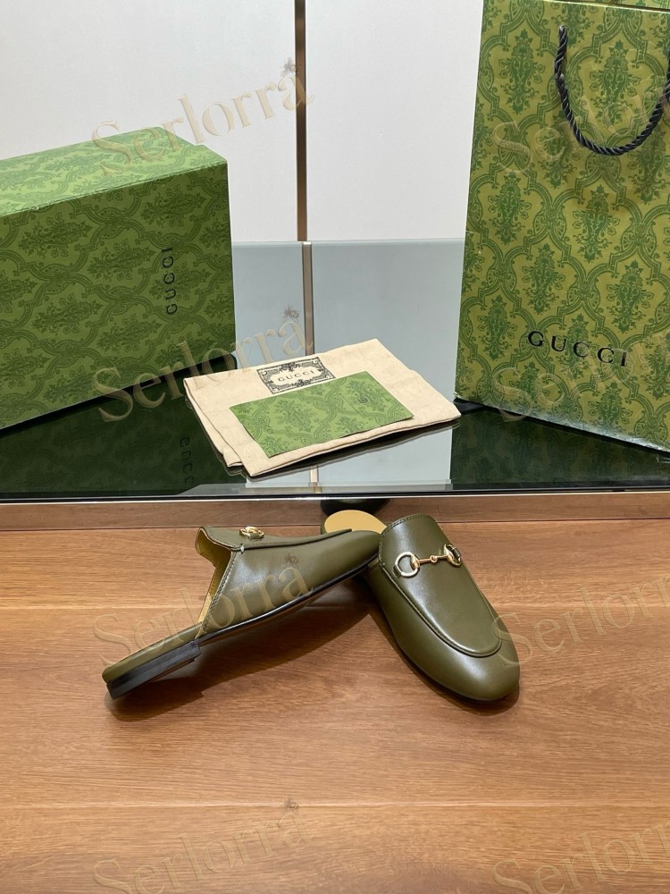 GUCCI HORSEBIT LEATHER MULE SLIPPERS