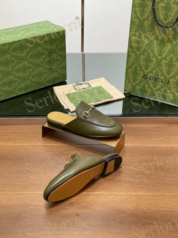 GUCCI HORSEBIT LEATHER MULE SLIPPERS