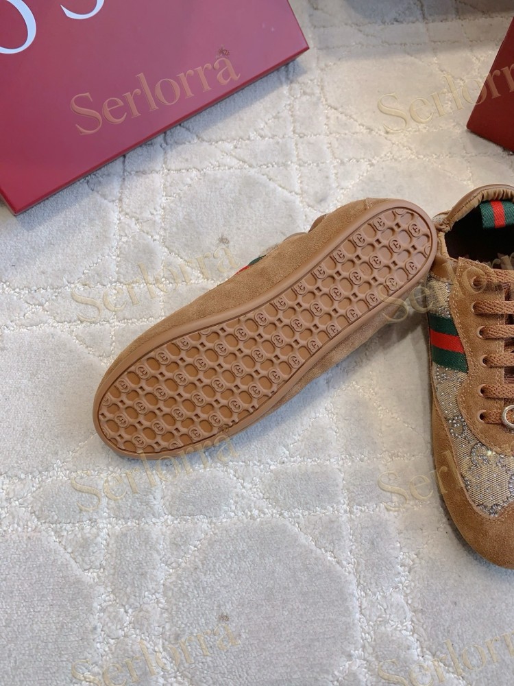GUCCI CRYSTAL GG INTERLOCKING G WEB STRIPE LOW TOP SNEAKERS