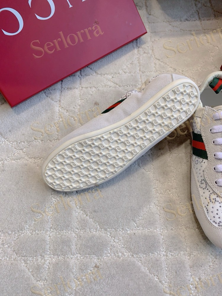 GUCCI CRYSTAL GG INTERLOCKING G WEB STRIPE LOW TOP SNEAKERS