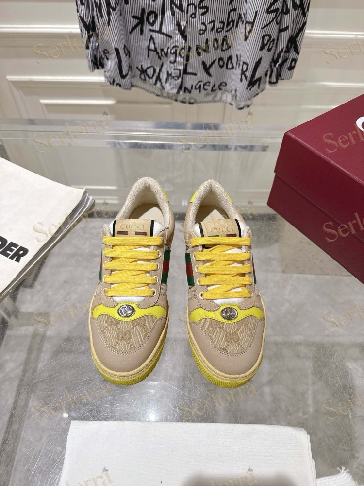 GUCCI GG JACQUARD WEB STRIPE LOW TOP SNEAKERS