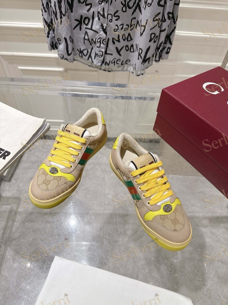 GUCCI GG JACQUARD WEB STRIPE LOW TOP SNEAKERS