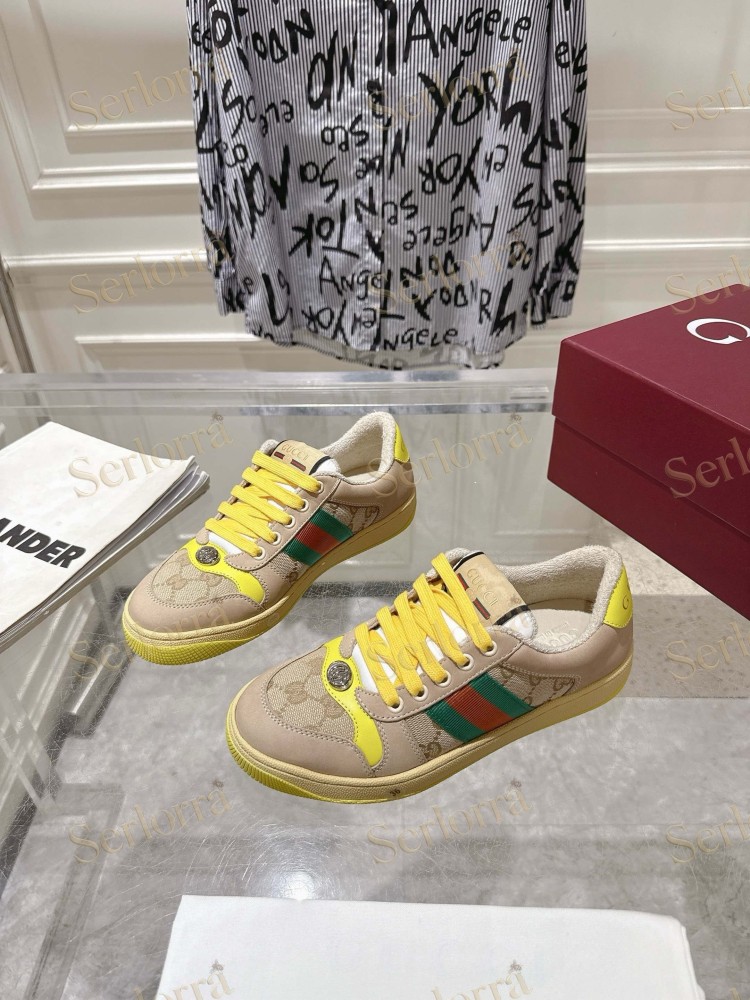 GUCCI GG JACQUARD WEB STRIPE LOW TOP SNEAKERS