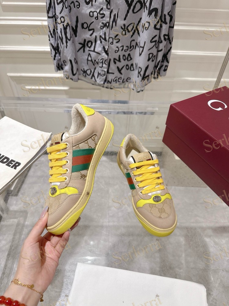 GUCCI GG JACQUARD WEB STRIPE LOW TOP SNEAKERS