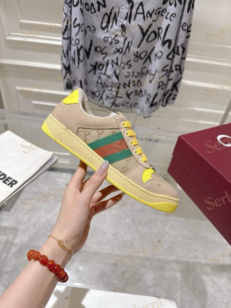 GUCCI GG JACQUARD WEB STRIPE LOW TOP SNEAKERS