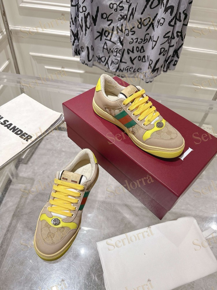 GUCCI GG JACQUARD WEB STRIPE LOW TOP SNEAKERS
