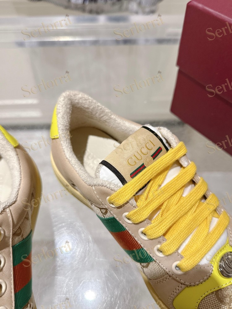 GUCCI GG JACQUARD WEB STRIPE LOW TOP SNEAKERS