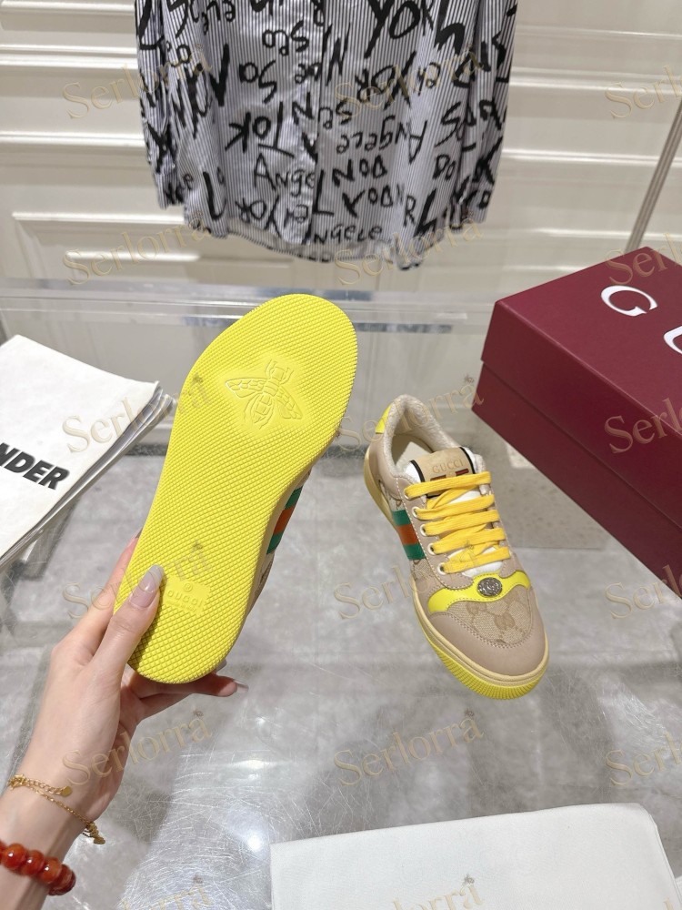 GUCCI GG JACQUARD WEB STRIPE LOW TOP SNEAKERS