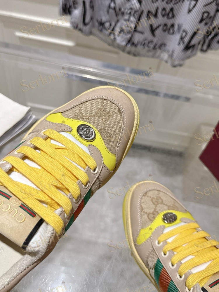 GUCCI GG JACQUARD WEB STRIPE LOW TOP SNEAKERS