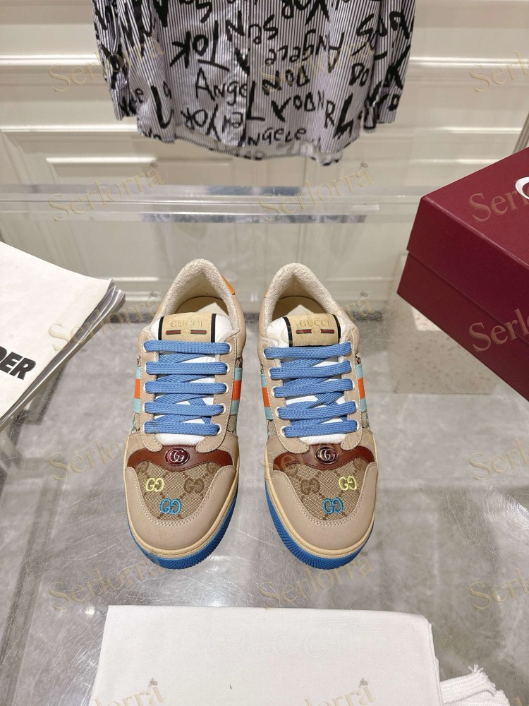 GUCCI GG JACQUARD WEB STRIPE LOW TOP SNEAKERS