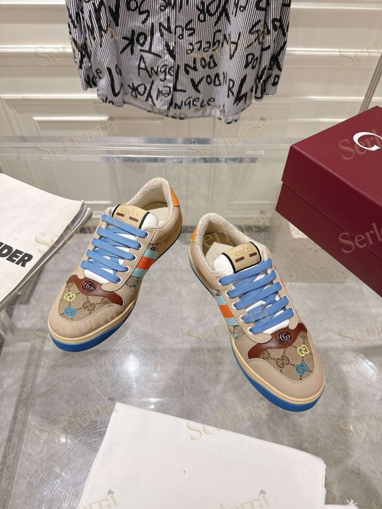 GUCCI GG JACQUARD WEB STRIPE LOW TOP SNEAKERS