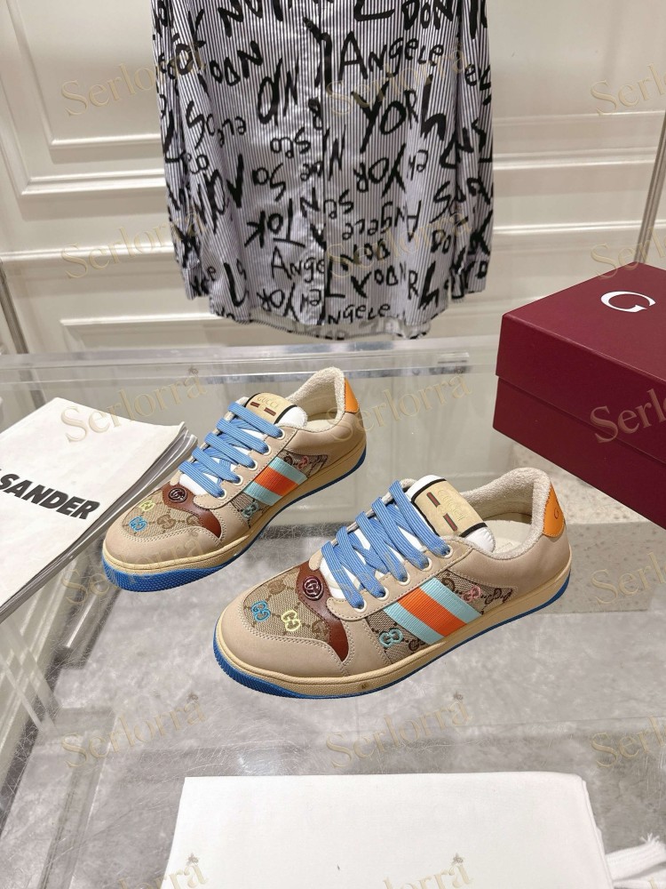 GUCCI GG JACQUARD WEB STRIPE LOW TOP SNEAKERS