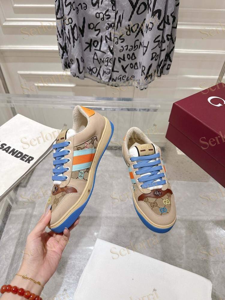 GUCCI GG JACQUARD WEB STRIPE LOW TOP SNEAKERS