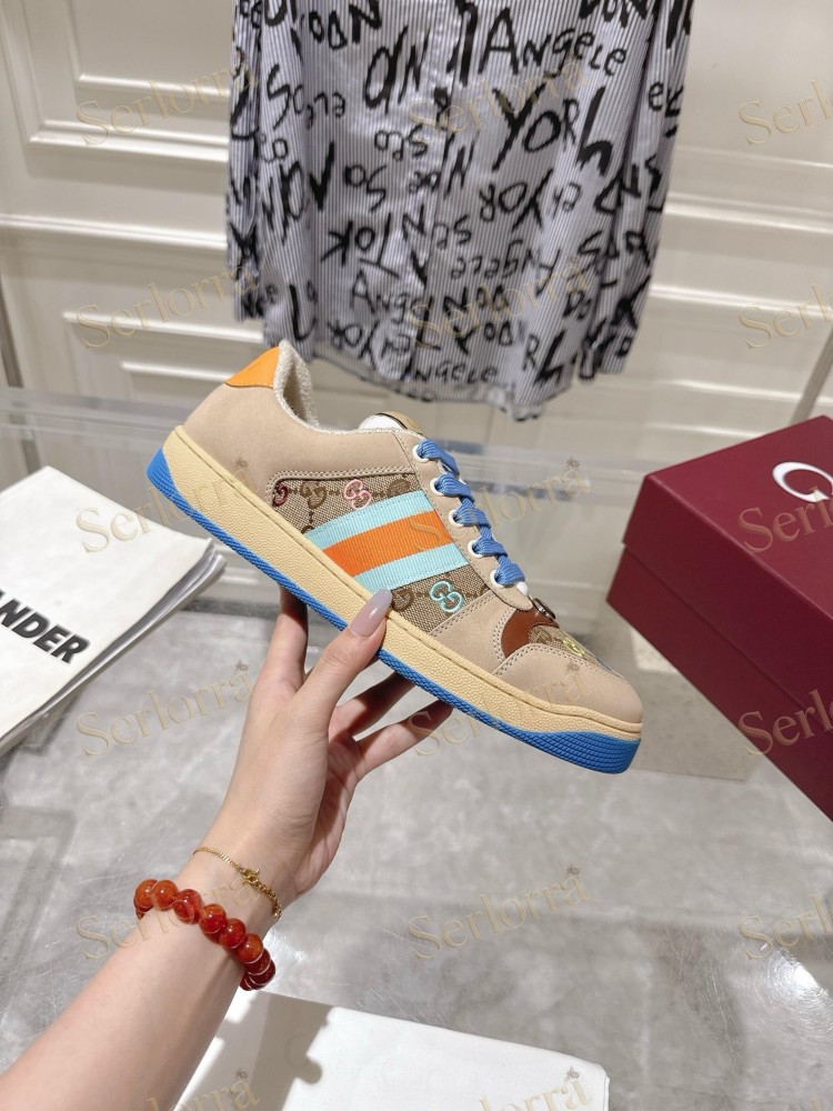 GUCCI GG JACQUARD WEB STRIPE LOW TOP SNEAKERS