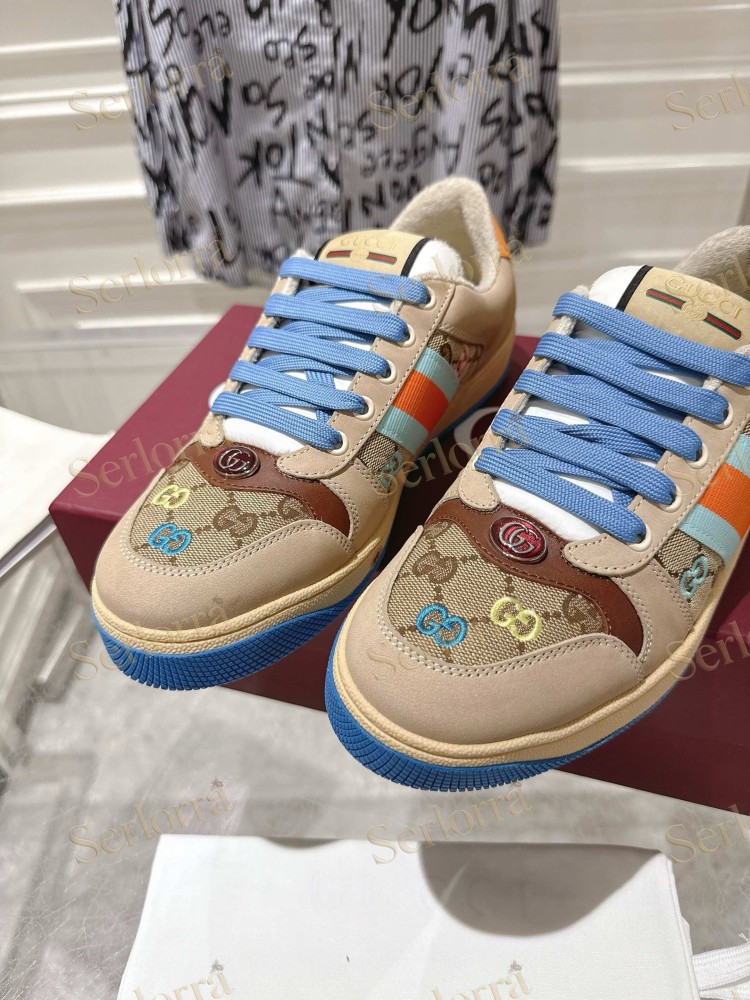 GUCCI GG JACQUARD WEB STRIPE LOW TOP SNEAKERS