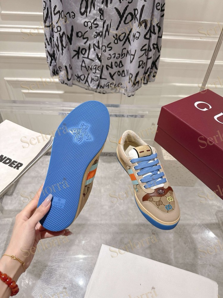 GUCCI GG JACQUARD WEB STRIPE LOW TOP SNEAKERS