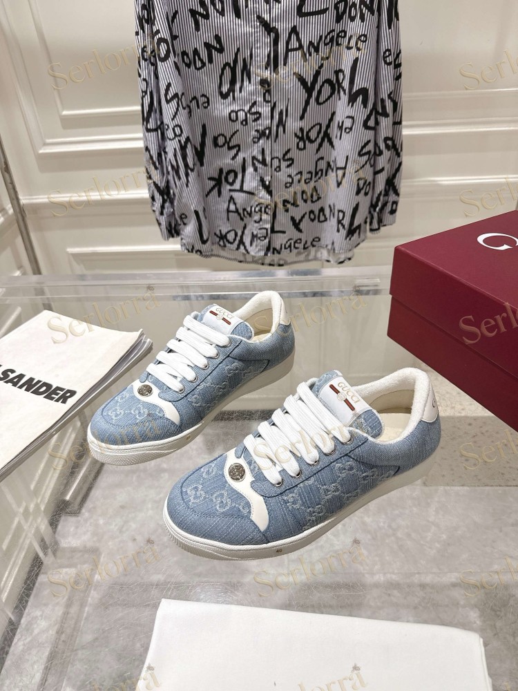GUCCI GG JACQUARD WEB STRIPE LOW TOP SNEAKERS