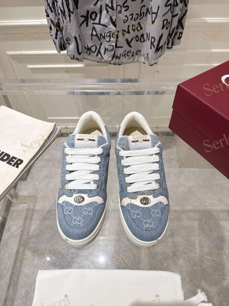 GUCCI GG JACQUARD WEB STRIPE LOW TOP SNEAKERS