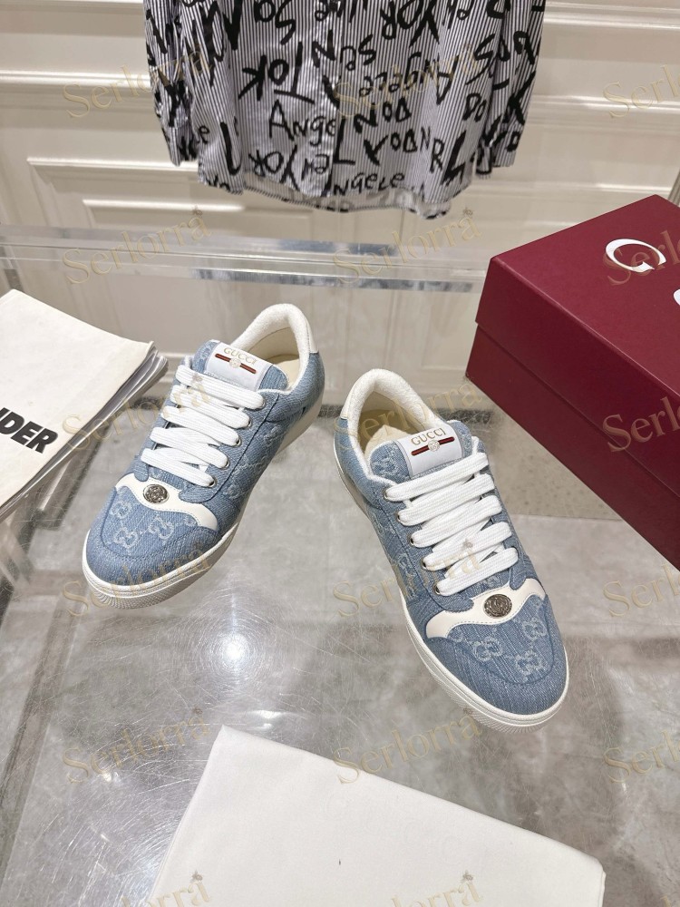 GUCCI GG JACQUARD WEB STRIPE LOW TOP SNEAKERS