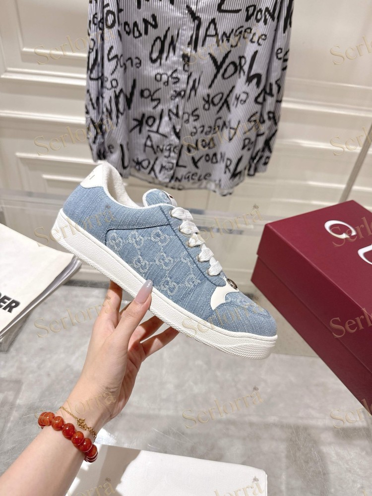 GUCCI GG JACQUARD WEB STRIPE LOW TOP SNEAKERS