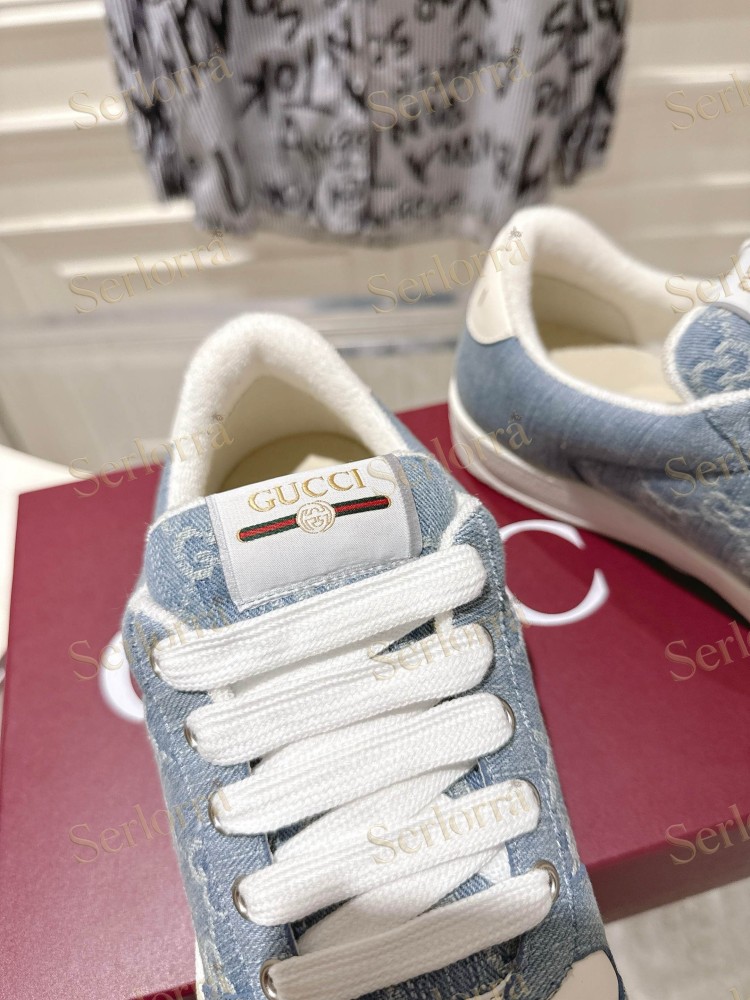GUCCI GG JACQUARD WEB STRIPE LOW TOP SNEAKERS