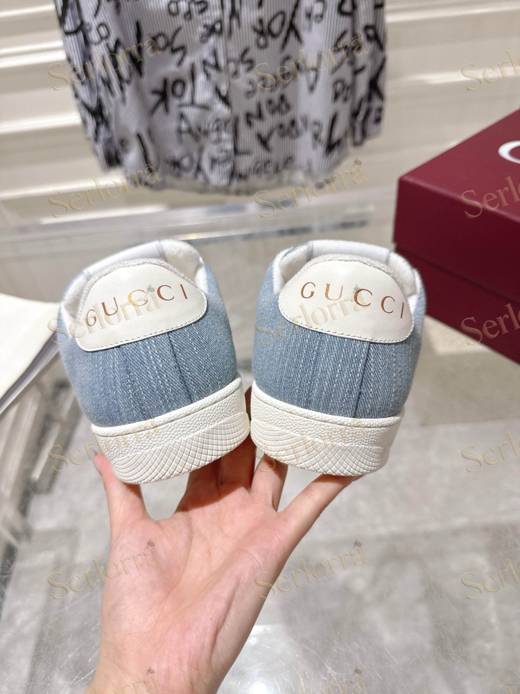 GUCCI GG JACQUARD WEB STRIPE LOW TOP SNEAKERS