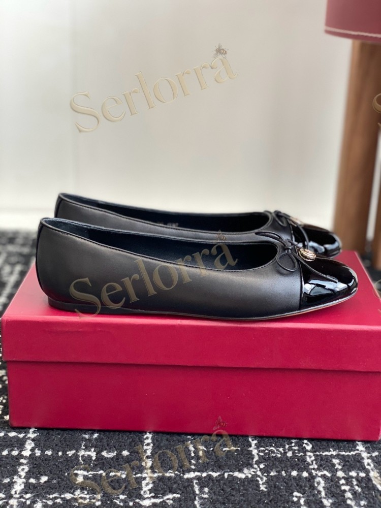 GUCCI BOW INTERLOCKING G PATENT LEATHER BALLET FLATS