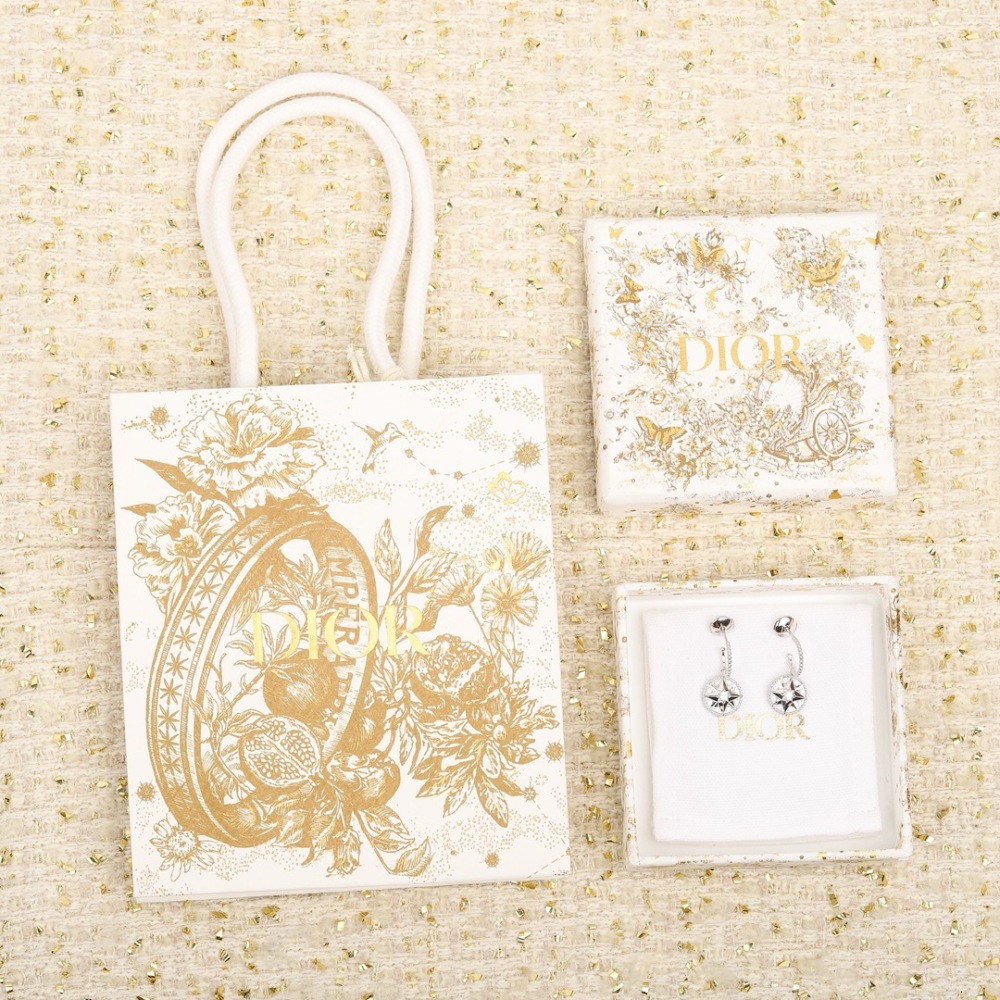 DIOR ROSE DES VENTS STAR DROP EARRINGS