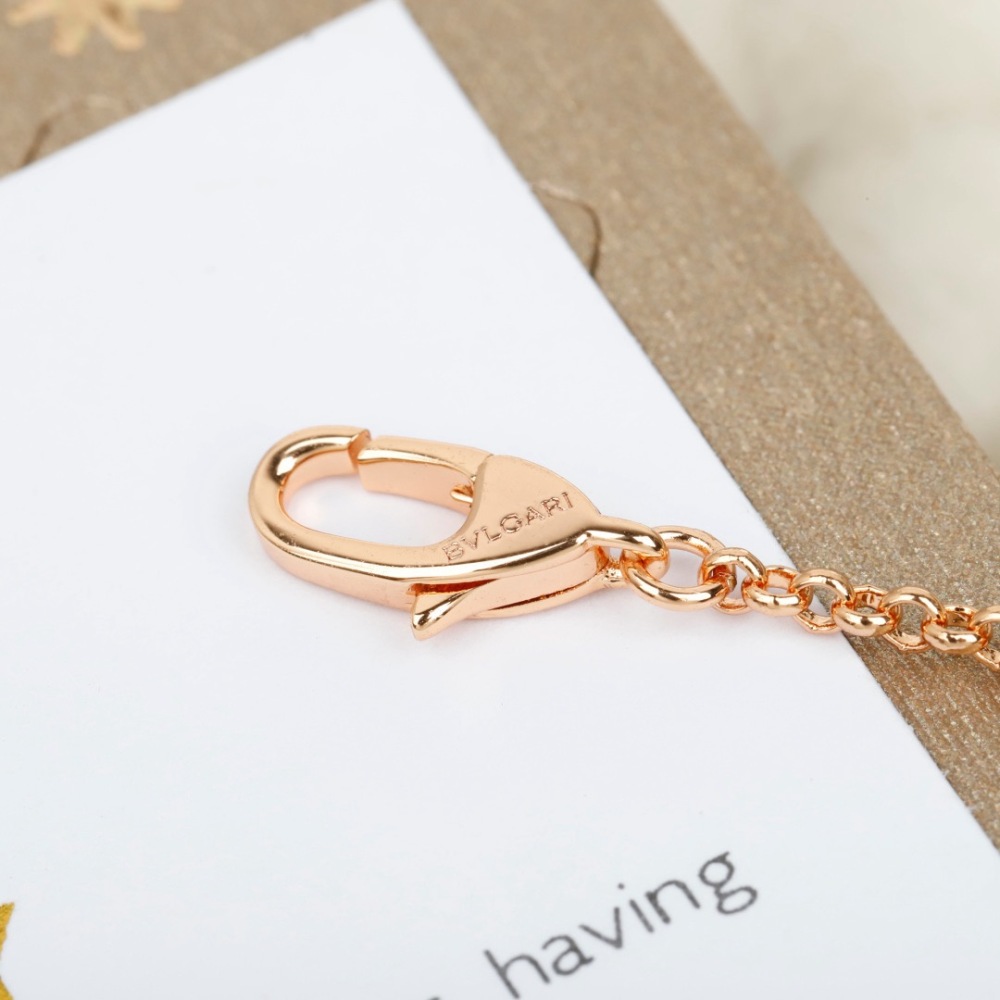 BVLGARI B.ZERO1 SPIRAL PENDANT NECKLACE, ROSE GOLD WITH PINK CERAMIC