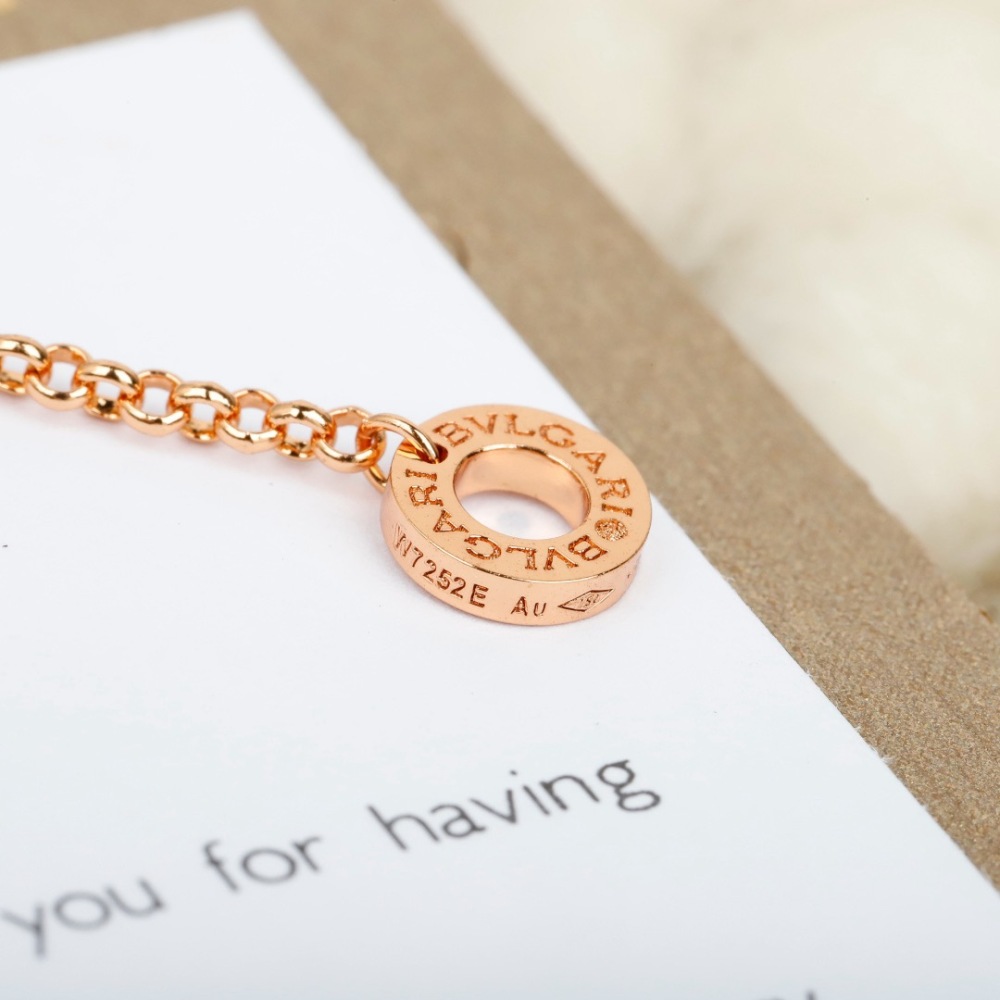 BVLGARI B.ZERO1 SPIRAL PENDANT NECKLACE, ROSE GOLD WITH PINK CERAMIC
