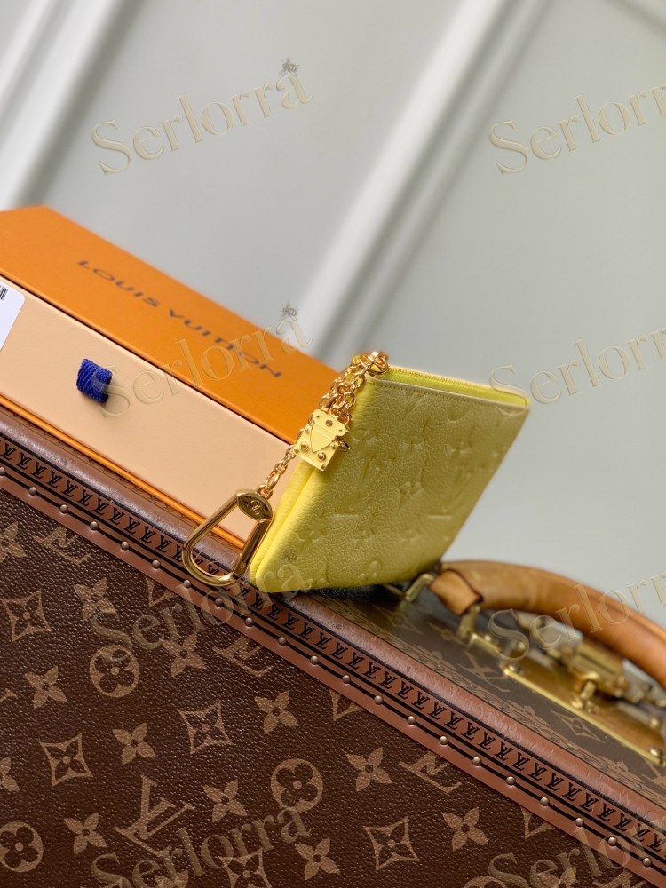 LOUIS VUITTON MONOGRAM EMPREINTE ZIP CARD HOLDER WITH CHAIN