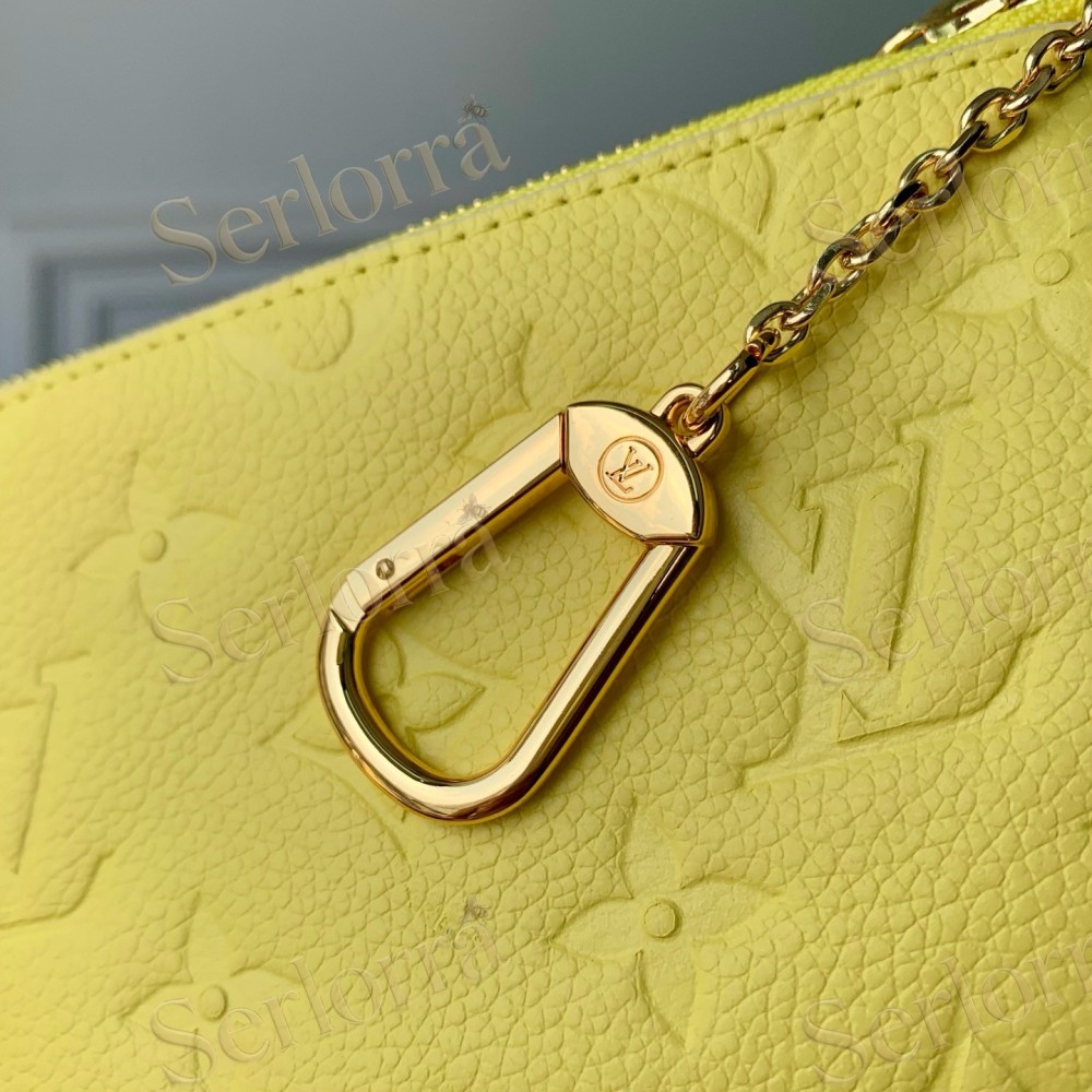 LOUIS VUITTON MONOGRAM EMPREINTE ZIP CARD HOLDER WITH CHAIN