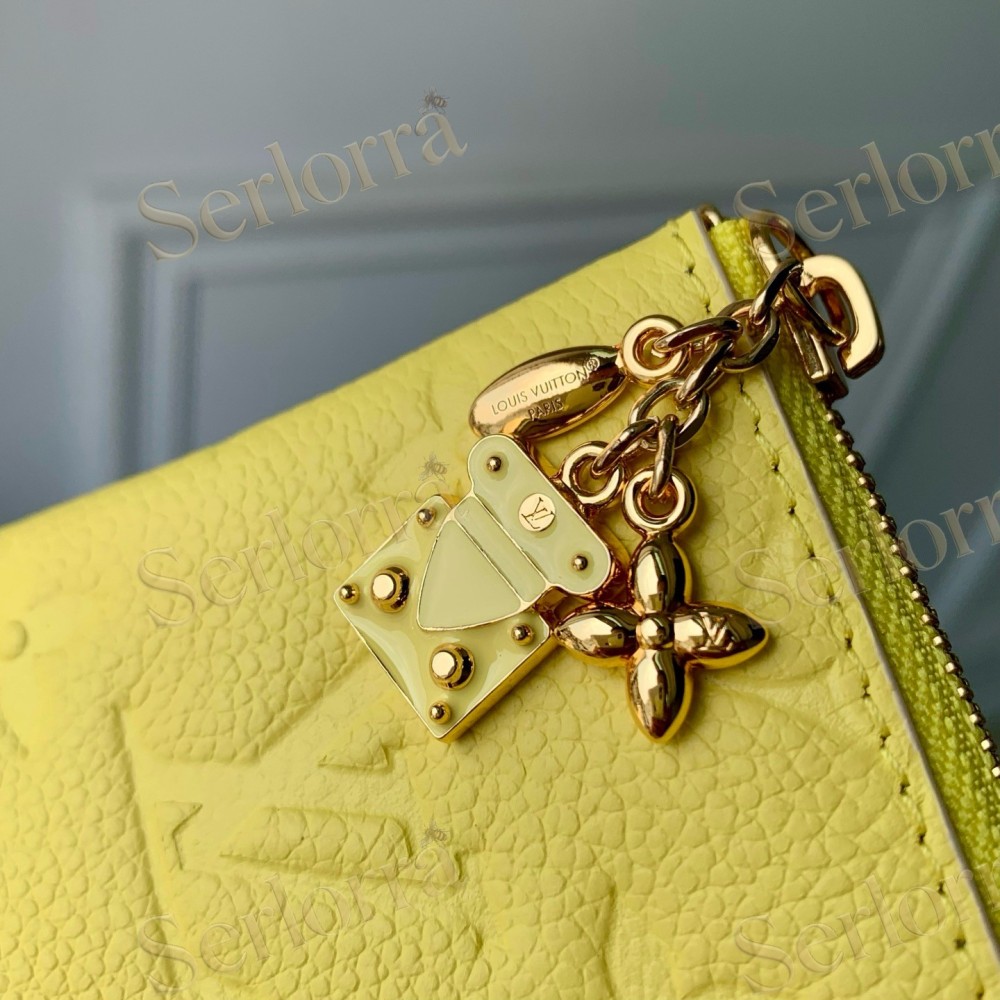 LOUIS VUITTON MONOGRAM EMPREINTE ZIP CARD HOLDER WITH CHAIN