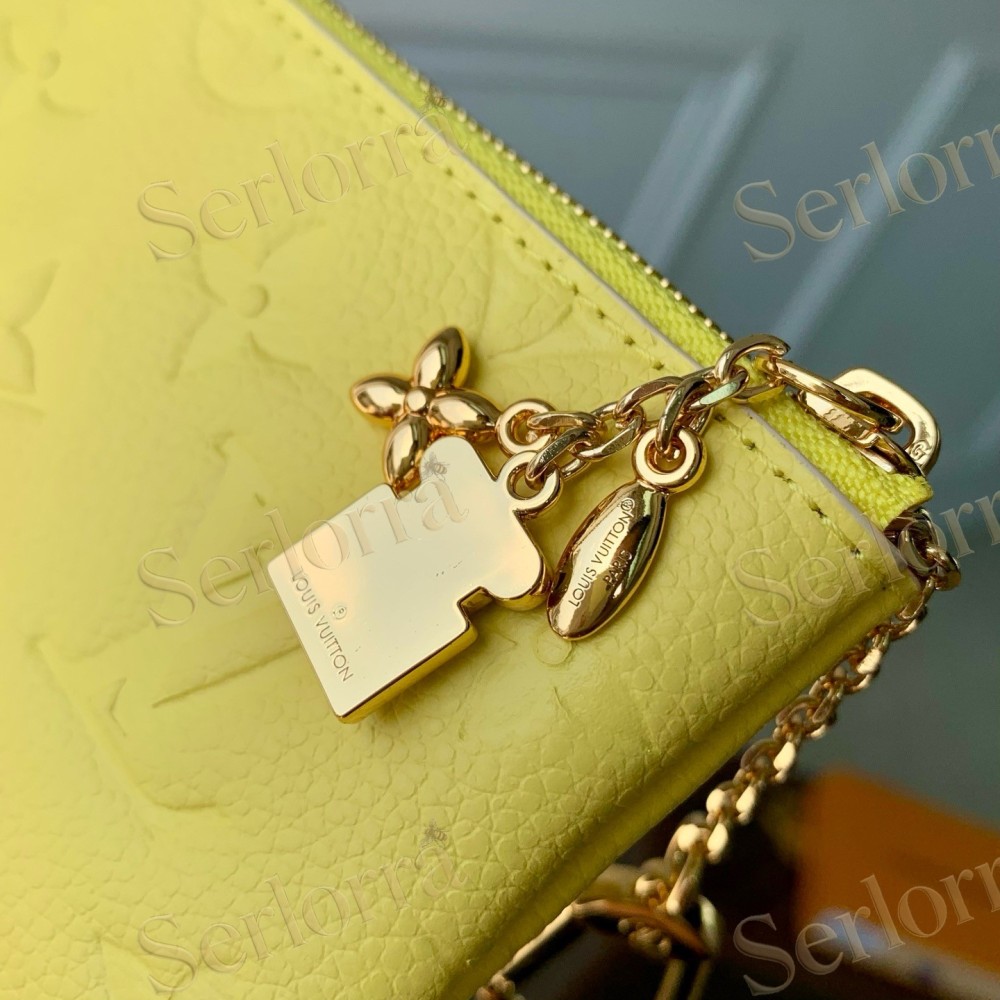 LOUIS VUITTON MONOGRAM EMPREINTE ZIP CARD HOLDER WITH CHAIN