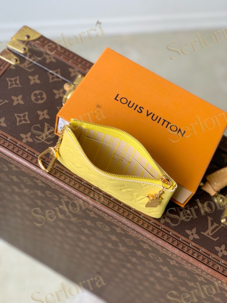 LOUIS VUITTON MONOGRAM EMPREINTE ZIP CARD HOLDER WITH CHAIN